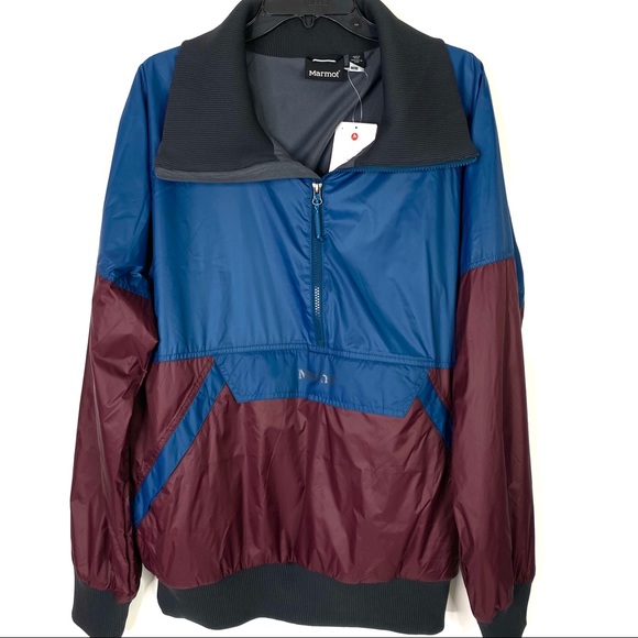 Marmot Lynx DriClime Anorak Jacket Denim Burgundy - Picture 4 of 6